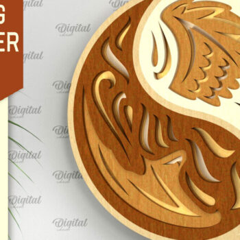 Intra απο ξύλο plywood 3mm-4mm πάχος – YIN YANG Πολυστρωματική Δίασταση  20x20 cm INTRAFABR-94252578 - Image 1