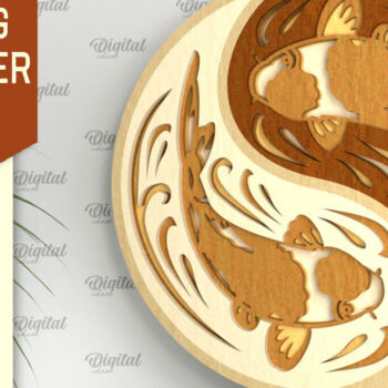 Intra απο ξύλο plywood 3mm-4mm πάχος – YIN YANG Πολυστρωματική Δίασταση  20x20 cm INTRAFABR-94251834 - Image 1