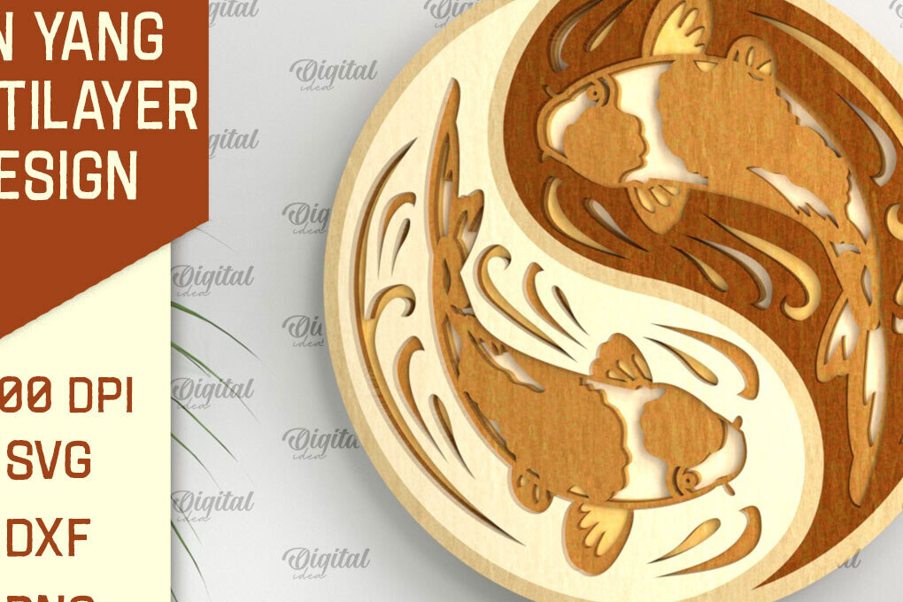 Intra απο ξύλο plywood 3mm-4mm πάχος – YIN YANG Πολυστρωματική Δίασταση  20x20 cm INTRAFABR-94251834