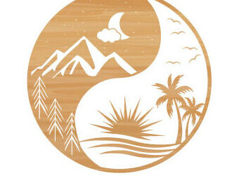 Intra απο ξύλο plywood 3mm-4mm πάχος – Yin Yang Moon Sun Laser Τέχνη τοίχου Δίασταση 40x30 cm INTRAFABR-68209684 - Image 2