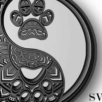 Intra απο ξύλο plywood 3mm-4mm πάχος – Ying Yang Paw, 5 στρώσεις Δίασταση  20x20 cm INTRAFABR-29825796 - Image 2