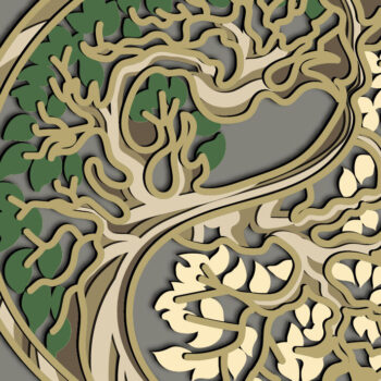 Intra απο ξύλο plywood 3mm-4mm πάχος – Ying-Yang Tree Multilayer/Tree Δίασταση  20x20 cm INTRAFABR-67710296 - Image 1