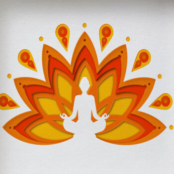 Intra απο ξύλο plywood 3mm-4mm πάχος – Yoga Buddha Shadow Box, Lotus Flower Δίασταση  20x20 cm INTRAFABR-57744127 - Image 1