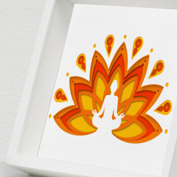 Intra απο ξύλο plywood 3mm-4mm πάχος – Yoga Buddha Shadow Box, Lotus Flower Δίασταση  20x20 cm INTRAFABR-57744127 - Image 3