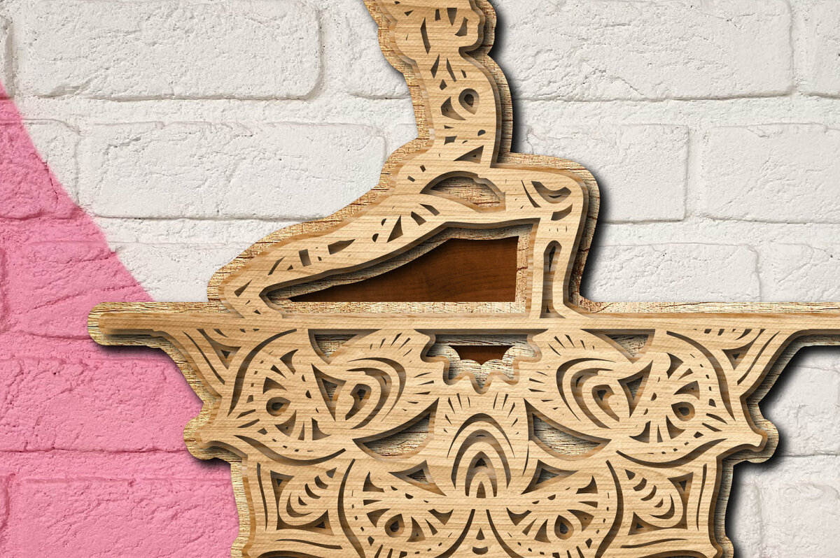Intra απο ξύλο plywood 3mm-4mm πάχος – Yoga Mandala 3D Big Bundle Δίασταση  20x20 cm INTRAFABR-23135567 - Image 3