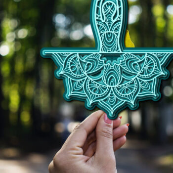 Intra απο ξύλο plywood 3mm-4mm πάχος – Yoga Mandala 3D Layer Cut Laser Δίασταση  20x20 cm INTRAFABR-23134070 - Image 2