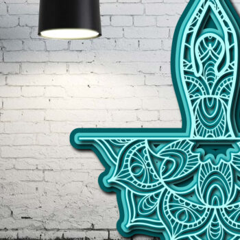 Intra απο ξύλο plywood 3mm-4mm πάχος – Yoga Mandala 3D Layer Cut Laser Δίασταση  20x20 cm INTRAFABR-23134070 - Image 3