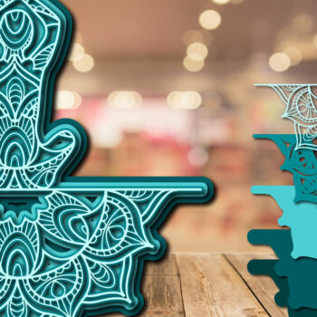 Intra απο ξύλο plywood 3mm-4mm πάχος – Yoga Mandala 3D Layer Cut Laser Δίασταση  20x20 cm INTRAFABR-23134077 - Image 1