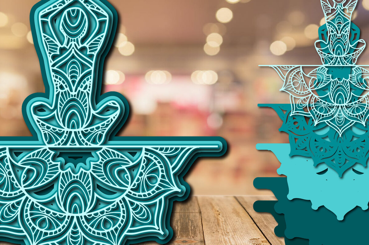 Intra απο ξύλο plywood 3mm-4mm πάχος – Yoga Mandala 3D Layer Cut Laser Δίασταση  20x20 cm INTRAFABR-23134077