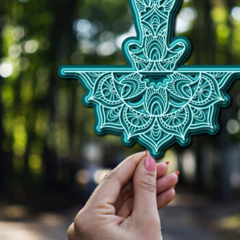 Intra απο ξύλο plywood 3mm-4mm πάχος – Yoga Mandala 3D Layer Cut Laser Δίασταση  20x20 cm INTRAFABR-23134077 - Image 2