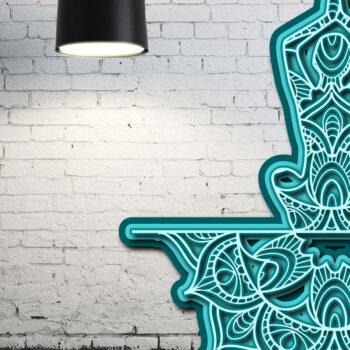 Intra απο ξύλο plywood 3mm-4mm πάχος – Yoga Mandala 3D Layer Cut Laser Δίασταση  20x20 cm INTRAFABR-23134077 - Image 3