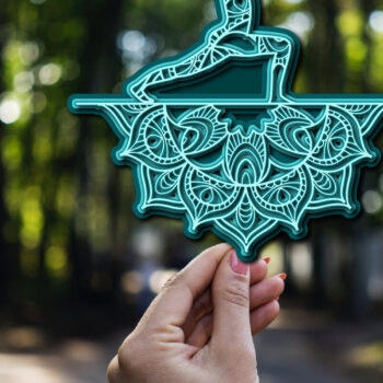 Intra απο ξύλο plywood 3mm-4mm πάχος – Yoga Mandala 3D Layer Cut Laser Δίασταση  20x20 cm INTRAFABR-23134165 - Image 2