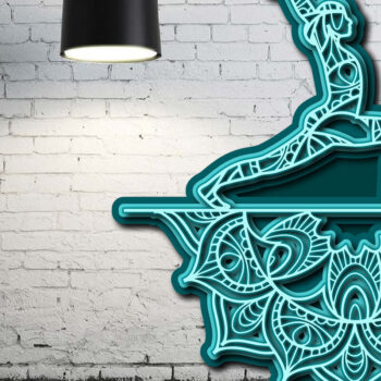 Intra απο ξύλο plywood 3mm-4mm πάχος – Yoga Mandala 3D Layer Cut Laser Δίασταση  20x20 cm INTRAFABR-23134165 - Image 3