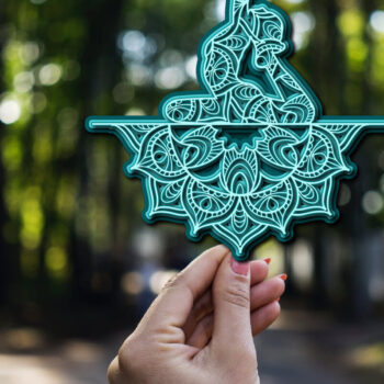 Intra απο ξύλο plywood 3mm-4mm πάχος – Yoga Mandala 3D Layer Cut Laser Δίασταση  20x20 cm INTRAFABR-23134173 - Image 2