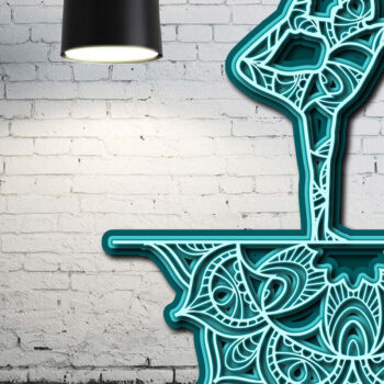 Intra απο ξύλο plywood 3mm-4mm πάχος – Yoga Mandala 3D Layer Cut Laser Δίασταση  20x20 cm INTRAFABR-23134188 - Image 3