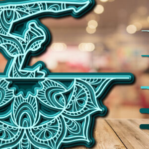 Intra απο ξύλο plywood 3mm-4mm πάχος – Yoga Mandala 3D Layer Cut Laser Δίασταση  20x20 cm INTRAFABR-23134193