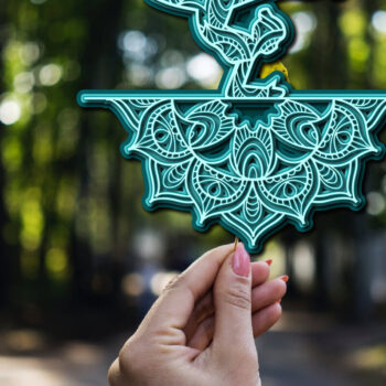 Intra απο ξύλο plywood 3mm-4mm πάχος – Yoga Mandala 3D Layer Cut Laser Δίασταση  20x20 cm INTRAFABR-23134193 - Image 2