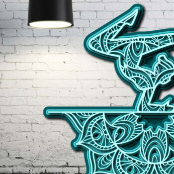 Intra απο ξύλο plywood 3mm-4mm πάχος – Yoga Mandala 3D Layer Cut Laser Δίασταση  20x20 cm INTRAFABR-23134193 - Image 3