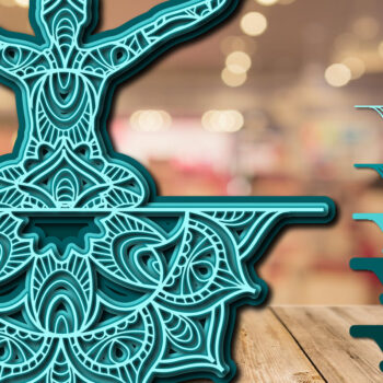 Intra απο ξύλο plywood 3mm-4mm πάχος – Yoga Mandala 3D Layer Cut Laser Δίασταση  20x20 cm INTRAFABR-23134196 - Image 1