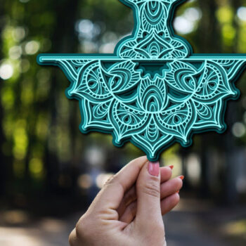 Intra απο ξύλο plywood 3mm-4mm πάχος – Yoga Mandala 3D Layer Cut Laser Δίασταση  20x20 cm INTRAFABR-23134196 - Image 2