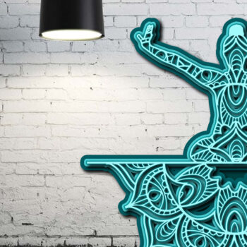 Intra απο ξύλο plywood 3mm-4mm πάχος – Yoga Mandala 3D Layer Cut Laser Δίασταση  20x20 cm INTRAFABR-23134196 - Image 3