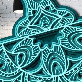 Intra απο ξύλο plywood 3mm-4mm πάχος – Yoga Mandala 3D Layer Cut Laser Δίασταση  20x20 cm INTRAFABR-23134196 - Image 4