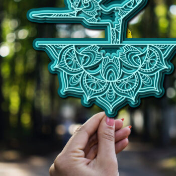 Intra απο ξύλο plywood 3mm-4mm πάχος – Yoga Mandala 3D Layer Cut Laser Δίασταση  20x20 cm INTRAFABR-23133570 - Image 2