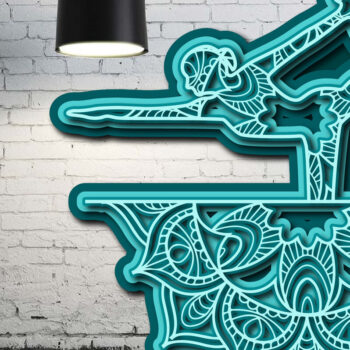 Intra απο ξύλο plywood 3mm-4mm πάχος – Yoga Mandala 3D Layer Cut Laser Δίασταση  20x20 cm INTRAFABR-23133570 - Image 3