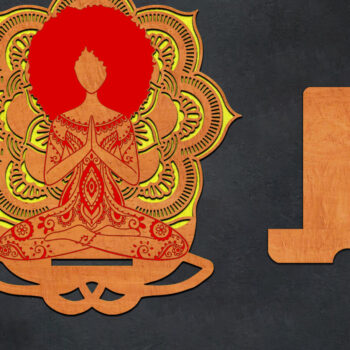 Intra απο ξύλο plywood 3mm-4mm πάχος – Κάτοχοι κινητών Yoga Mandala Lasercut Δίασταση  20x20 cm INTRAFABR-26062722 - Image 2