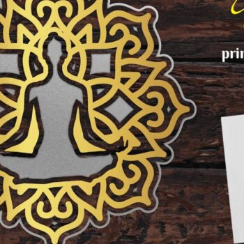 Intra απο ξύλο plywood 3mm-4mm πάχος – Yoga Mandala 3D Layered #1 Δίασταση  20x20 cm INTRAFABR-14670127 - Image 1