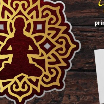 Intra απο ξύλο plywood 3mm-4mm πάχος – Yoga Mandala 3D Layered #2 Δίασταση  20x20 cm INTRAFABR-14685195 - Image 1