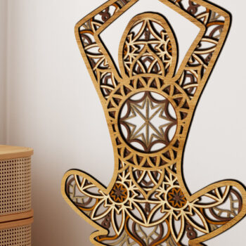 Intra απο ξύλο plywood 3mm-4mm πάχος – Yoga Multilayer Mandala Δίασταση  20x20 cm INTRAFABR-66400096 - Image 1