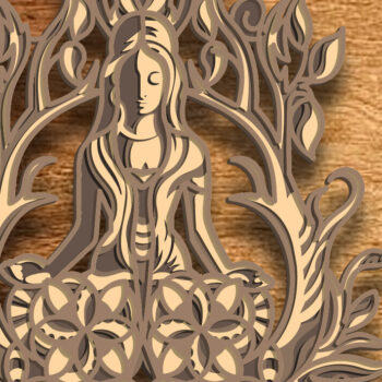 Intra απο ξύλο plywood 3mm-4mm πάχος – Yoga Multilayer/Papercut/Laser Cut Δίασταση  20x20 cm INTRAFABR-82662580 - Image 1