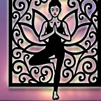 Intra απο ξύλο plywood 3mm-4mm πάχος – Πακέτο Art Wall Art Sign Sign Yoga Δίασταση  40x30 cm INTRAFABR-124957349 - Image 3