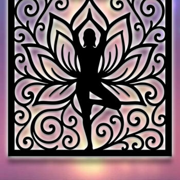 Intra απο ξύλο plywood 3mm-4mm πάχος – Πακέτο Art Wall Art Sign Sign Yoga Δίασταση  40x30 cm INTRAFABR-124957349 - Image 4