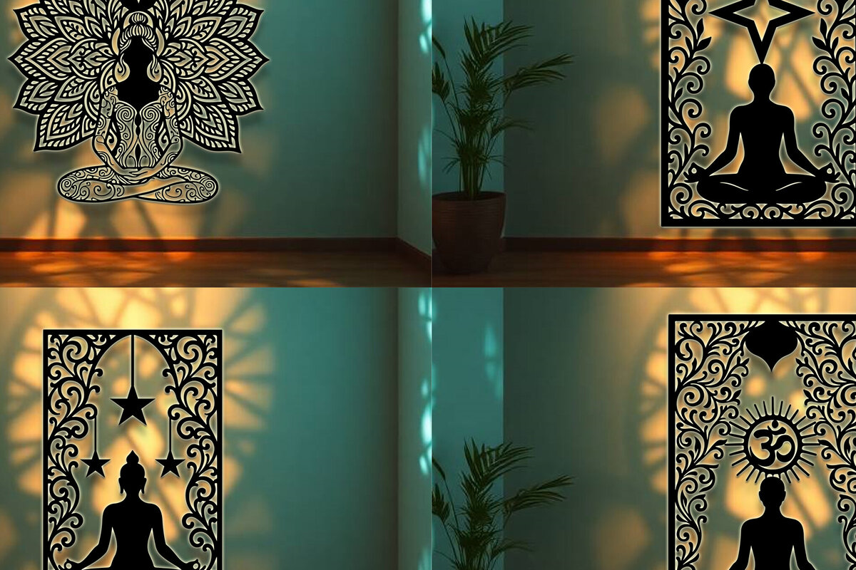 Intra απο ξύλο plywood 3mm-4mm πάχος – Πακέτο Art Wall Art Sign Sign Yoga Δίασταση  40x30 cm INTRAFABR-124957355