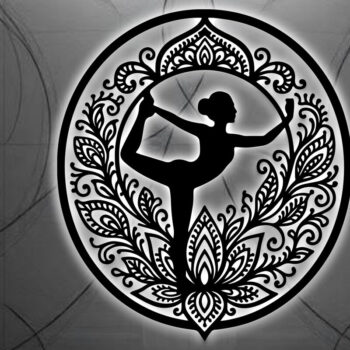 Intra απο ξύλο plywood 3mm-4mm πάχος – Πακέτο Art Wall Art Sign Sign Yoga Δίασταση  40x30 cm INTRAFABR-124957363 - Image 2