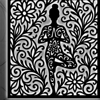 Intra απο ξύλο plywood 3mm-4mm πάχος – Πακέτο Art Wall Art Sign Sign Yoga Δίασταση  40x30 cm INTRAFABR-124957363 - Image 3
