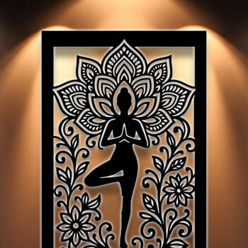 Intra απο ξύλο plywood 3mm-4mm πάχος – Πακέτο Art Wall Art Sign Sign Yoga Δίασταση  40x30 cm INTRAFABR-124957343 - Image 3