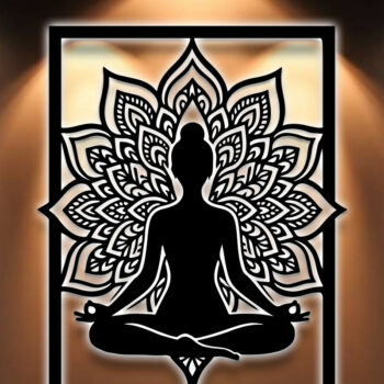 Intra απο ξύλο plywood 3mm-4mm πάχος – Πακέτο Art Wall Art Sign Sign Yoga Δίασταση  40x30 cm INTRAFABR-124957343 - Image 4