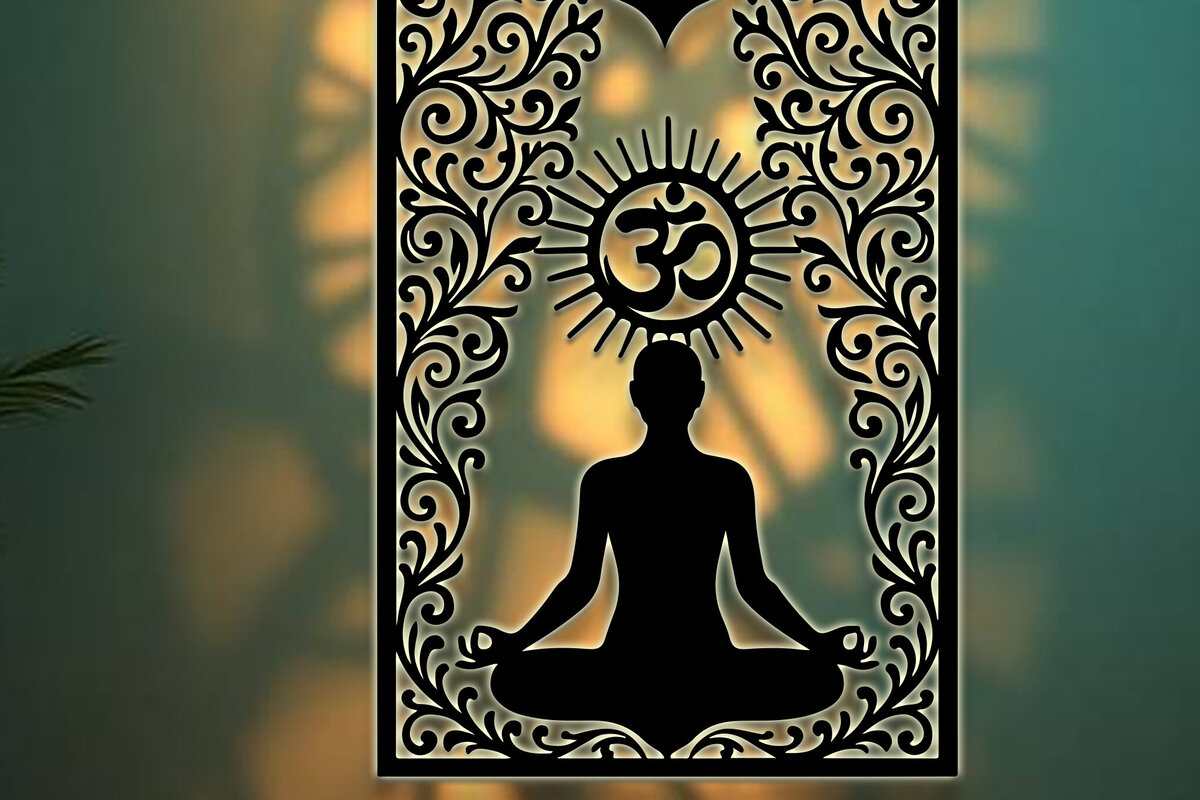 Intra απο ξύλο plywood 3mm-4mm πάχος – Yoga Sign Decor Wall Δίασταση  40x30 cm INTRAFABR-124748953