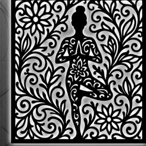 Intra απο ξύλο plywood 3mm-4mm πάχος – Yoga Sign Decor Wall Δίασταση  40x30 cm INTRAFABR-124748963