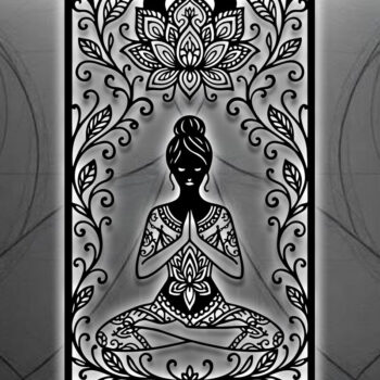 Intra απο ξύλο plywood 3mm-4mm πάχος – Yoga Sign Decor Wall Δίασταση  40x30 cm INTRAFABR-124748978 - Image 1