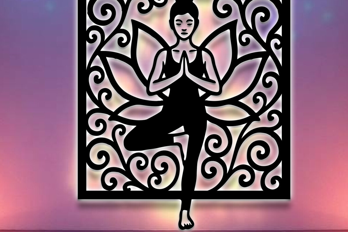 Intra απο ξύλο plywood 3mm-4mm πάχος – Yoga Sign Decor Wall Δίασταση  40x30 cm INTRAFABR-124624742