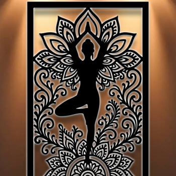 Intra απο ξύλο plywood 3mm-4mm πάχος – Yoga Sign Decor Wall Δίασταση  40x30 cm INTRAFABR-124624515 - Image 1