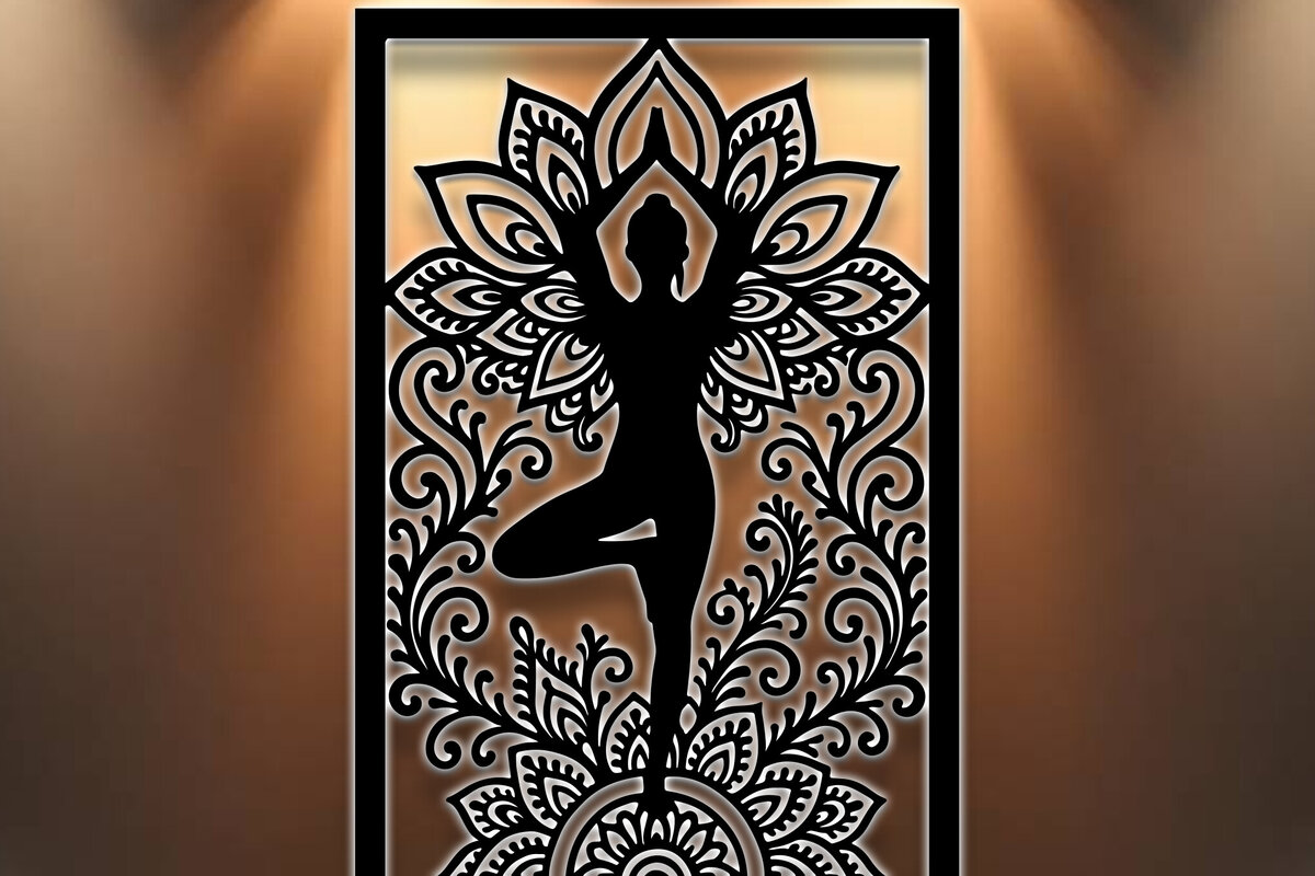 Intra απο ξύλο plywood 3mm-4mm πάχος – Yoga Sign Decor Wall Δίασταση  40x30 cm INTRAFABR-124624515