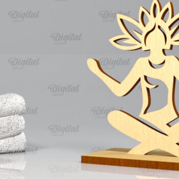 Intra απο ξύλο plywood 3mm-4mm πάχος – Yoga Stand Decor Yoga Pose Δίασταση  20x20 cm INTRAFABR-97300447 - Image 1