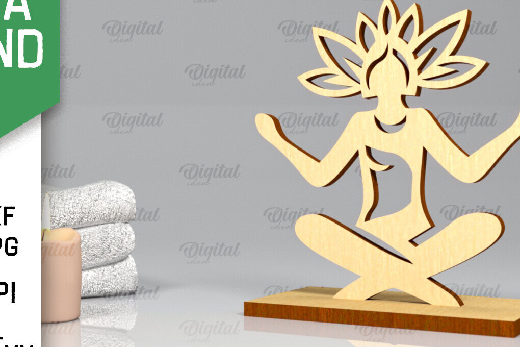 Intra απο ξύλο plywood 3mm-4mm πάχος – Yoga Stand Decor Yoga Pose Δίασταση  20x20 cm INTRAFABR-97300447