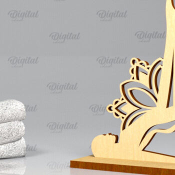 Intra απο ξύλο plywood 3mm-4mm πάχος – Yoga Stand Decor Yoga Pose Δίασταση  20x20 cm INTRAFABR-97300466 - Image 1