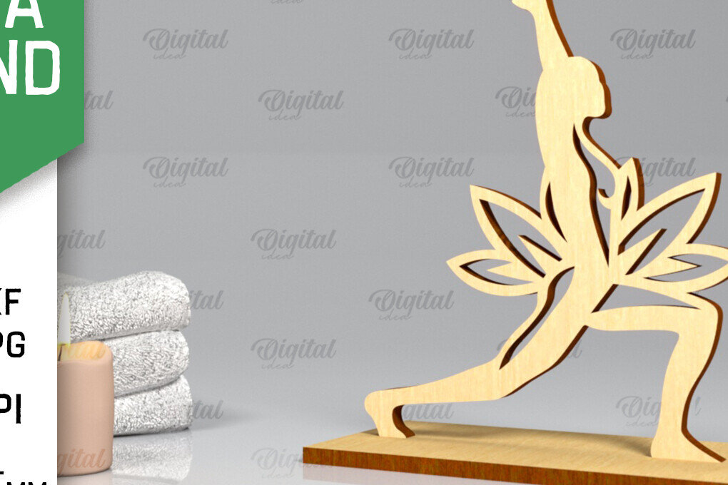 Intra απο ξύλο plywood 3mm-4mm πάχος – Yoga Stand Decor Yoga Pose Δίασταση  20x20 cm INTRAFABR-97300477